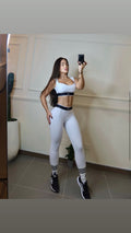 Set Deportivo Mujer 2 Piezas | Conjunto Leggings + Top Deportivo Ajustado Fitness Gym Yoga