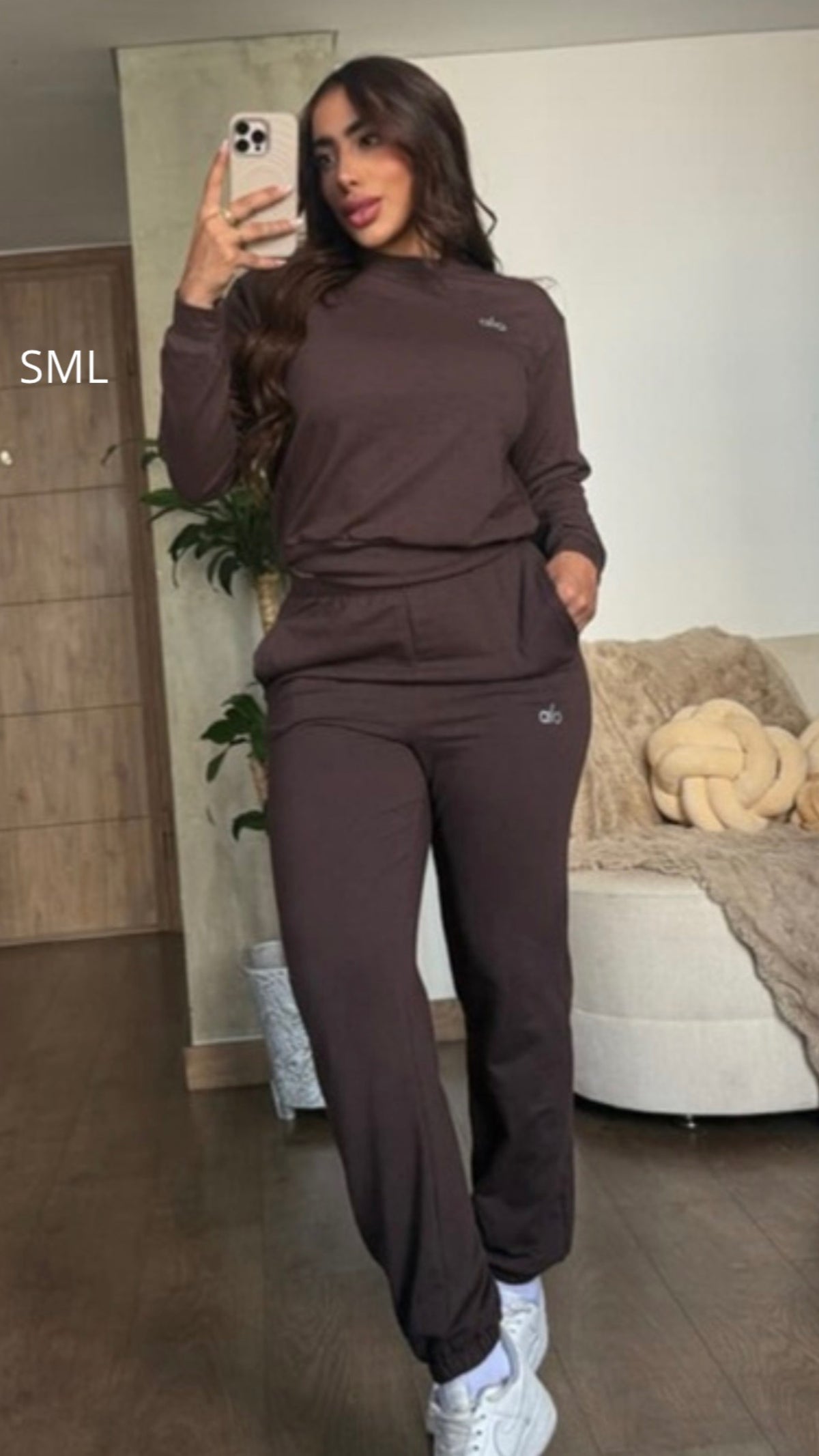 Conjunto deportivo Mujer 2 piezas básico premium suéter +jogger ajustado