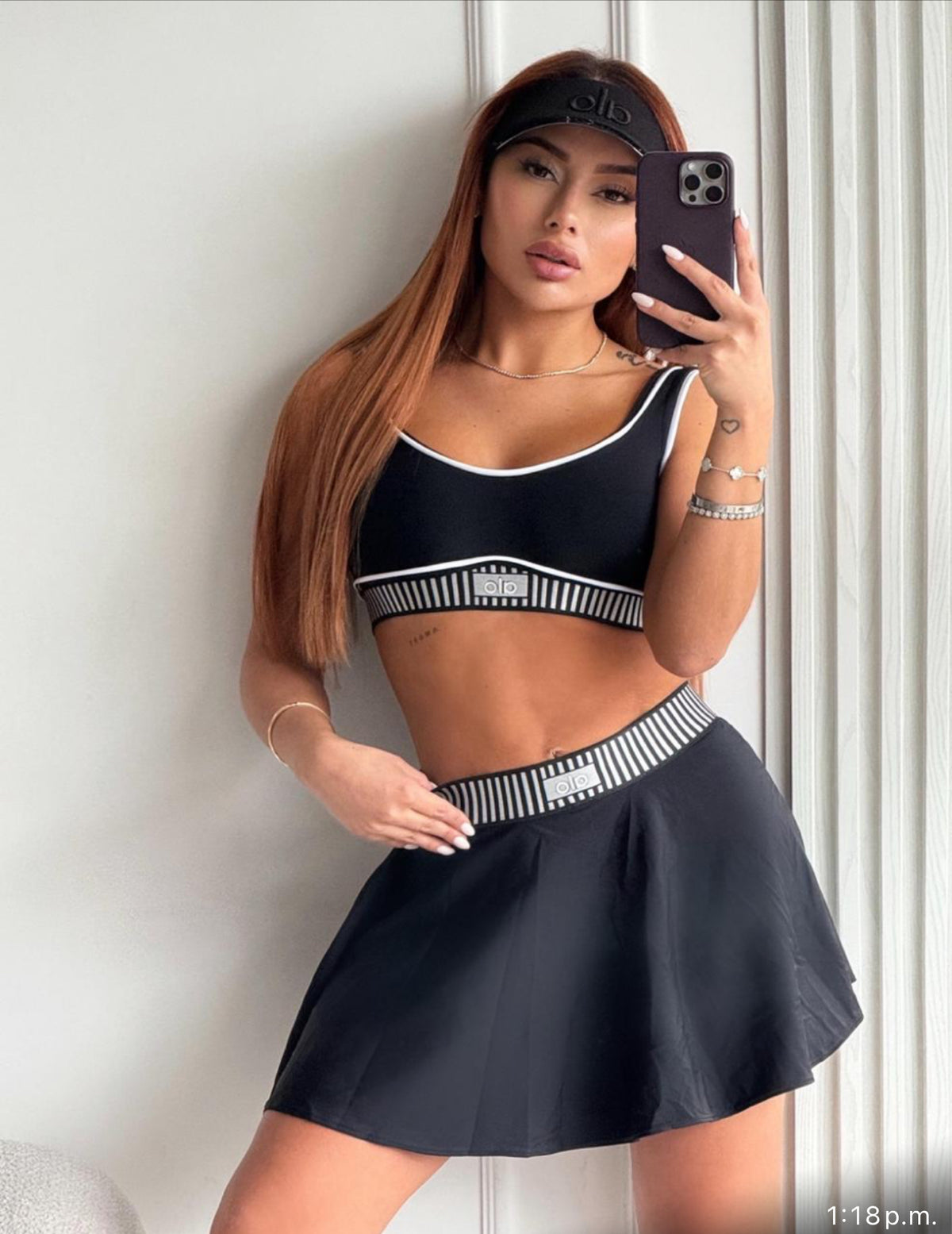 Conjunto Deportivo Mujer 2 Piezas – Top + Falda Tipo Tenis Premium Estilo Alo