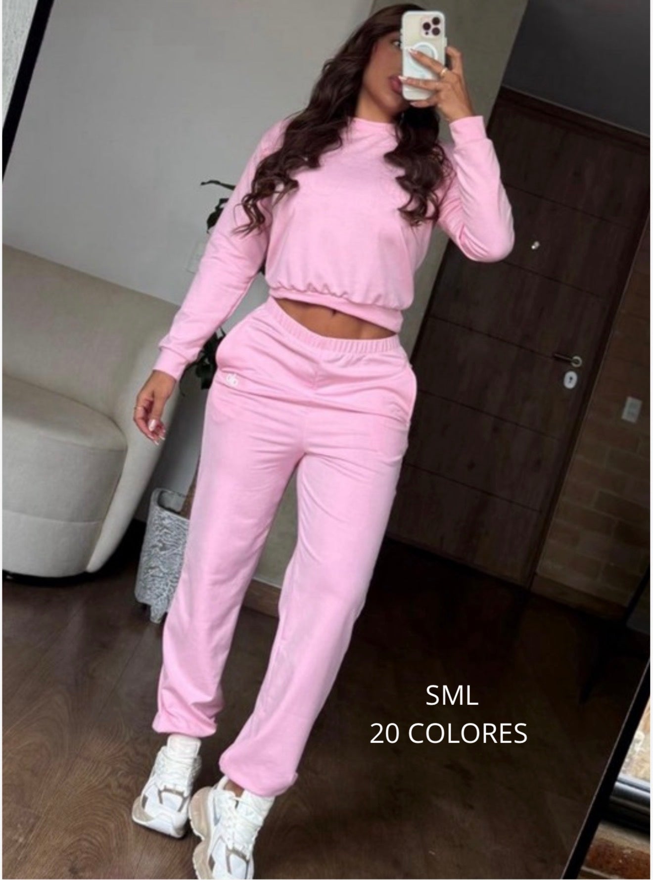 Conjunto deportivo Mujer 2 piezas básico premium suéter +jogger ajustado