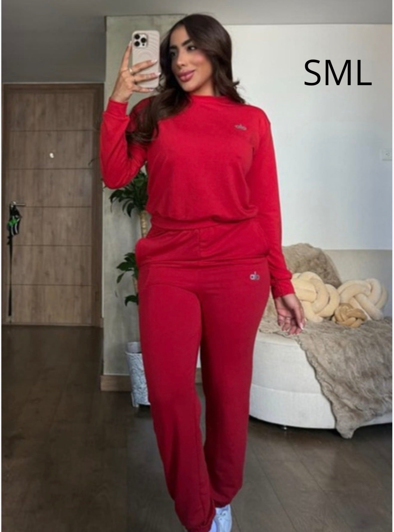 Conjunto deportivo Mujer 2 piezas básico premium suéter +jogger ajustado