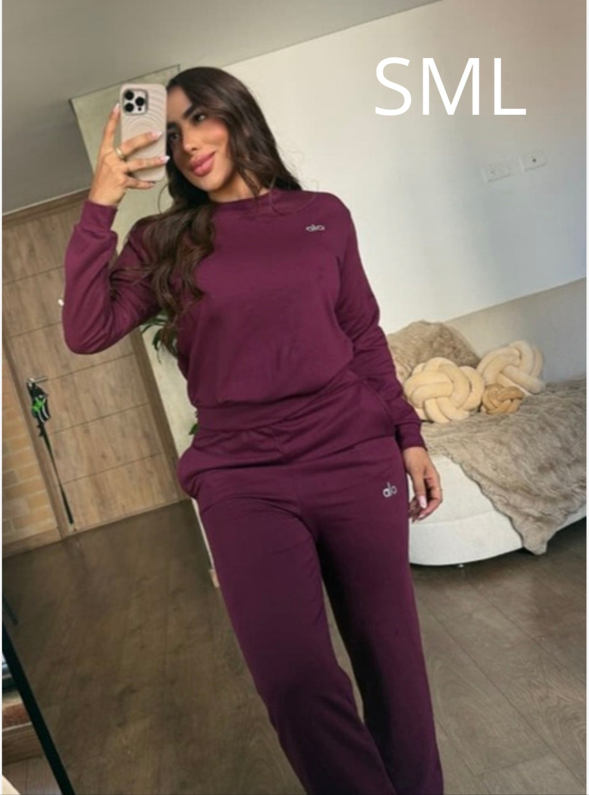 Conjunto deportivo Mujer 2 piezas básico premium suéter +jogger ajustado